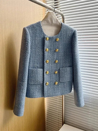 Drune | Doppelreihige Damen Kurz Tweedjacke