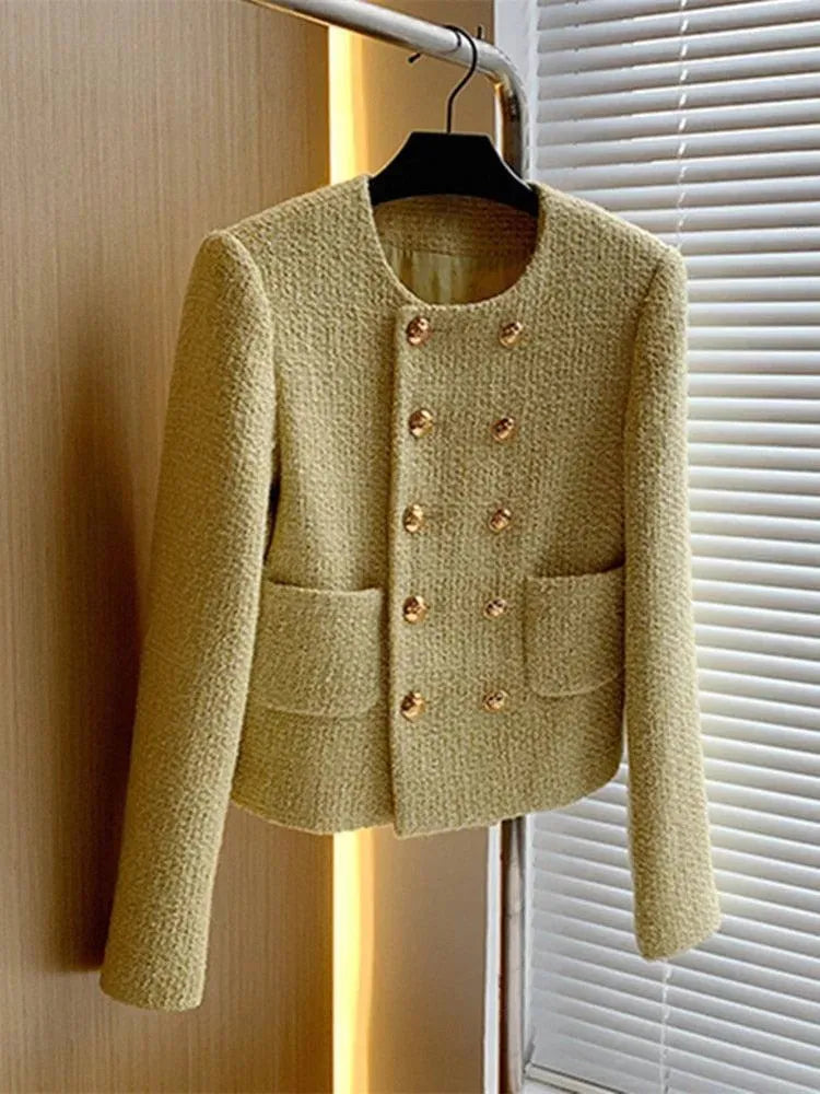 Drune | Doppelreihige Damen Kurz Tweedjacke