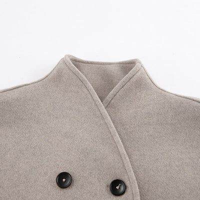 Drune | Kurzer Doppelreiher Mantel Minimalistische Maßgeschneiderte Winterjacke