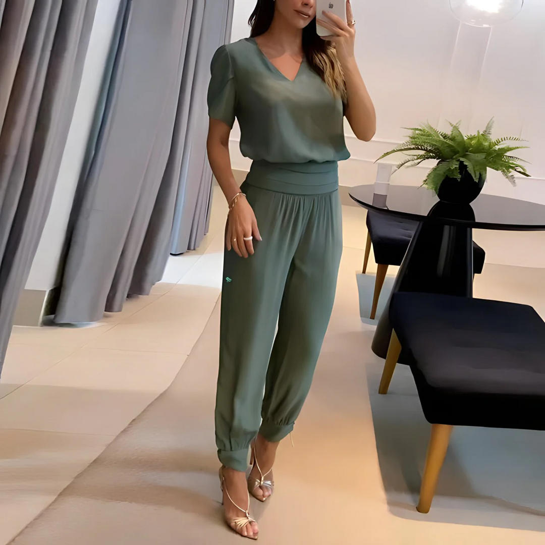 Drune | Elegantes Blusen- und Hosen-Set für Damen | Stilvolles und Bequemes Outfit