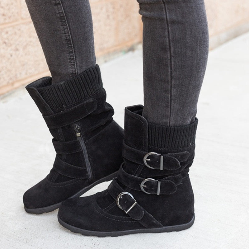 Drune | Stil - Modische Winterstiefel mit Schnalle