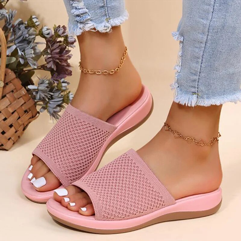 Drune | Atmungsaktive Mesh-Slip-On-Sandalen für Damen