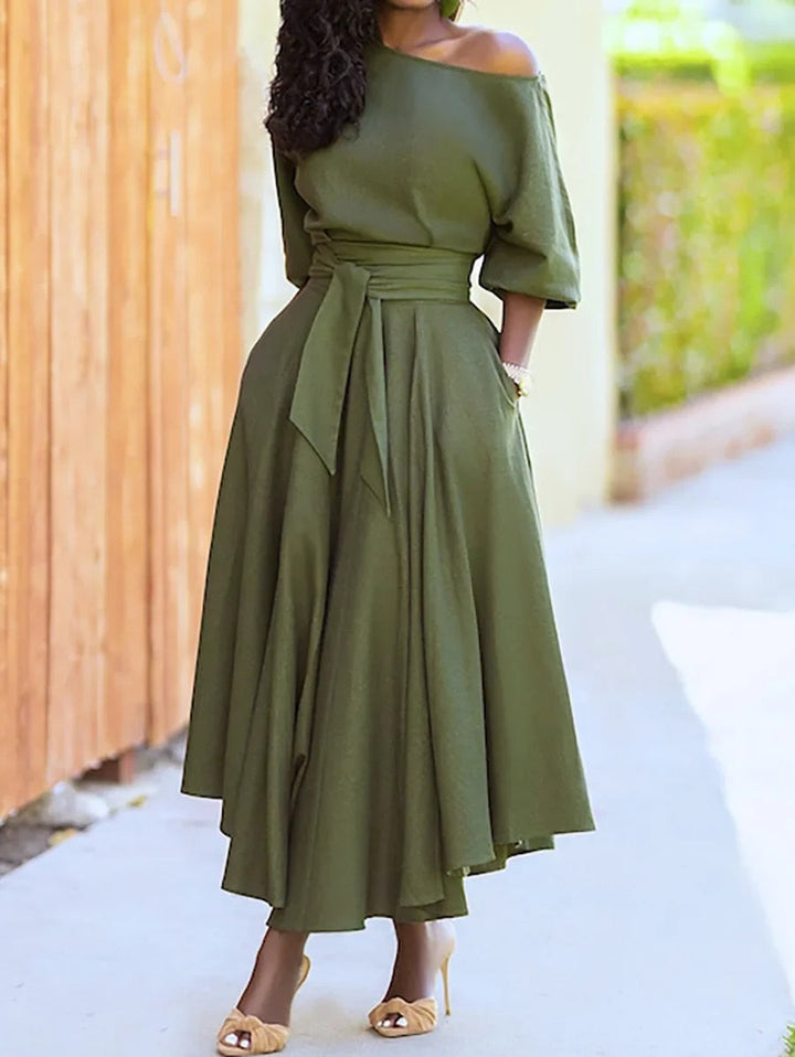 Drune - Kleid mit Schnürung und Laternenärmeln