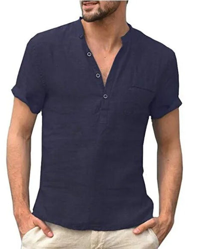Drune - Poloshirt mit V-Ausschnitt