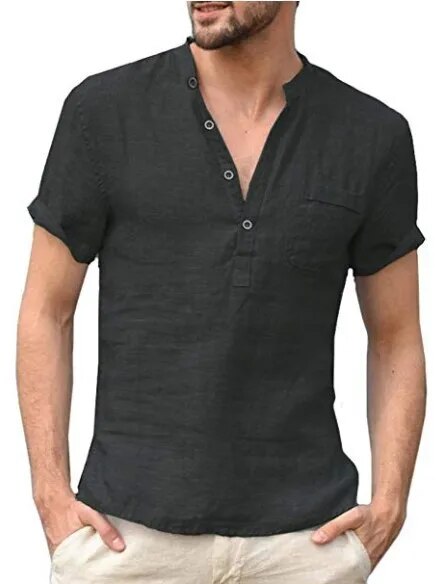 Drune - Poloshirt mit V-Ausschnitt