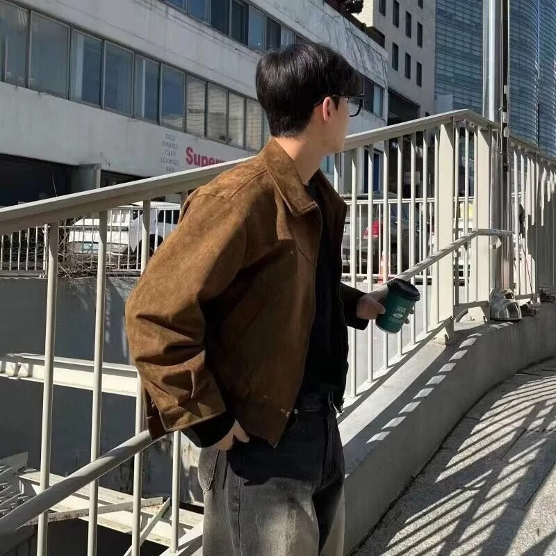 Drune | Vintage Jacke Herren mit Klassischem Kragen und Reißverschluss