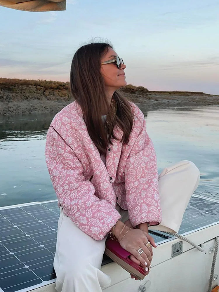 Drune | Rosa Sommerjacke Mit Print