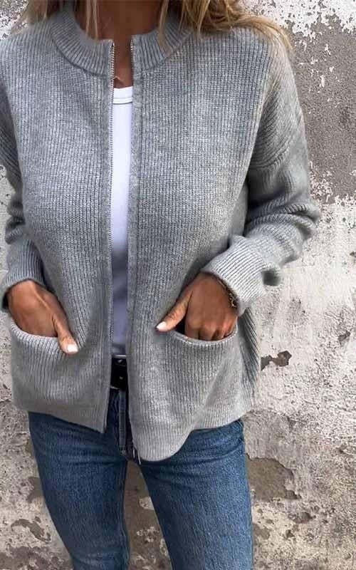 Drune | Rundhalsjacke Im Raffinierten Stil