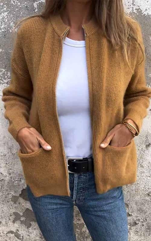 Drune | Rundhalsjacke Im Raffinierten Stil