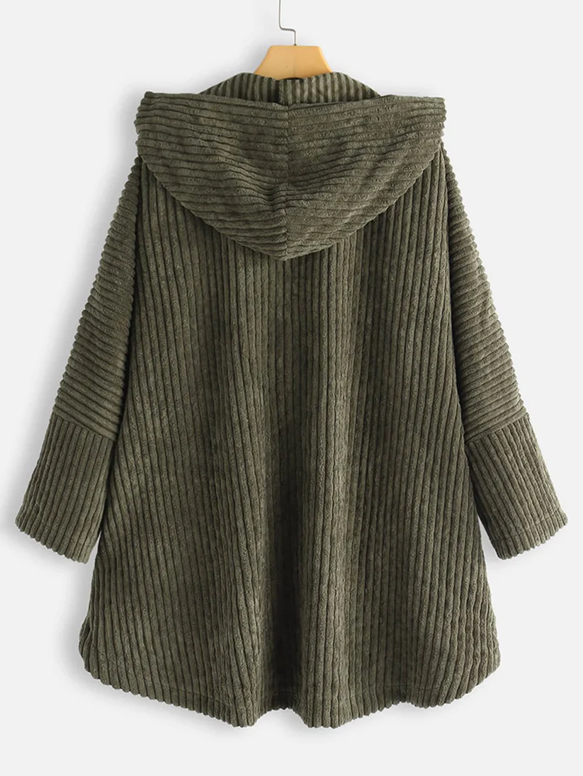Drune | gerippt Jack - stilvolles Damen Oversized High-Low-Jacke