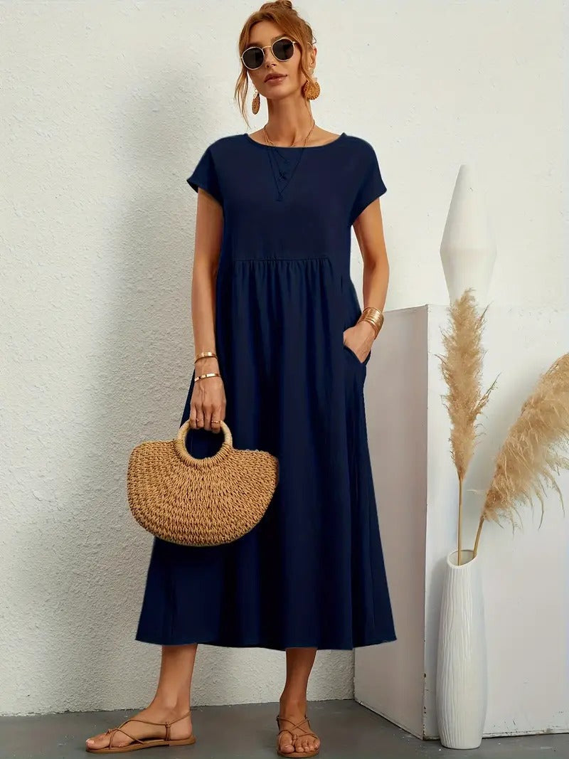 Drune | Raffinierte Leinen Sommerkleid mit Praktischen Taschen