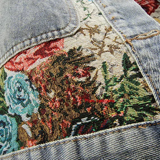 Drune | Jeansjacke mit Blumen