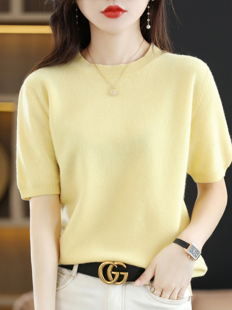 Drune | Soft Cashmere T-Shirt With Round Neck
