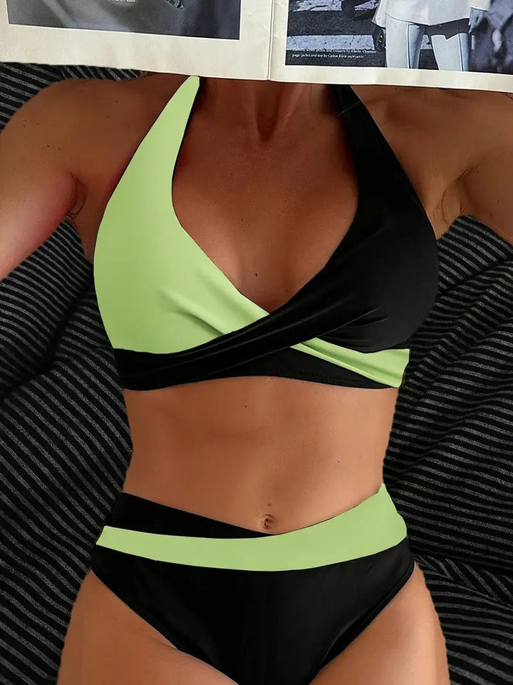 Drune | Colorblock-Halter-Bikini-Set für Damen