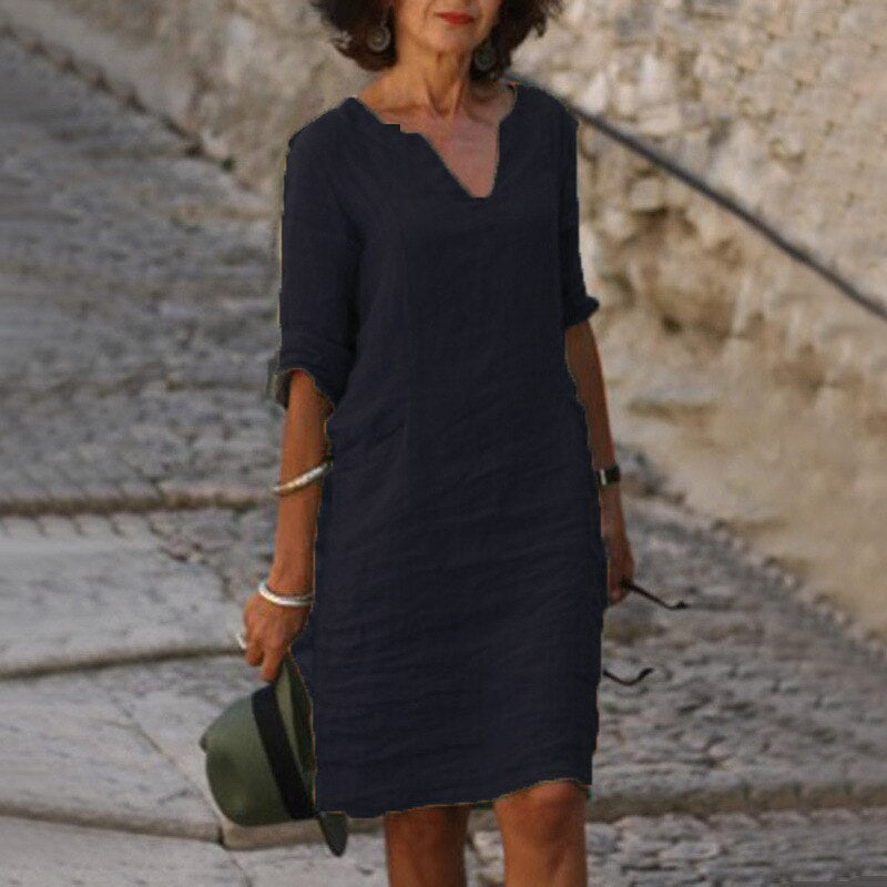 Drune | Midi Kleid - Stilvolles und Entspanntes Midikleid für Jeden Tag