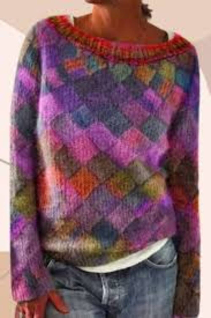 Drune | Stilvoller, Lockerer Pullover mit Diamantmuster