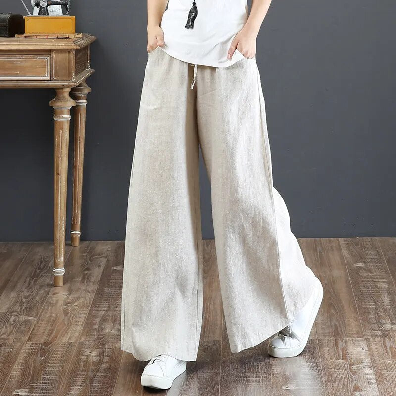 Drune | Vielseitige Leinenhose für Damen in großen Größen