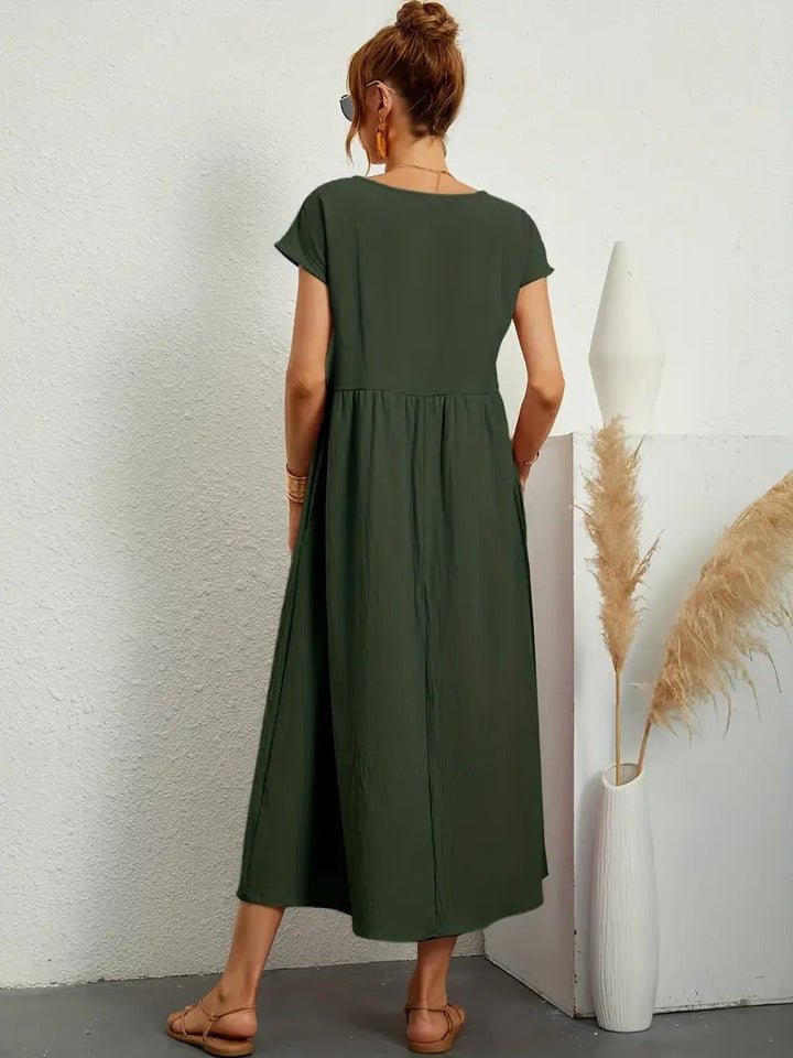 Drune | Raffinierte Leinen Sommerkleid mit Praktischen Taschen