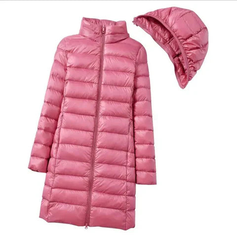 Drune | Damen Pufferjacke - wattierte Winterjacke mit Kapuze und Reißverschluss
