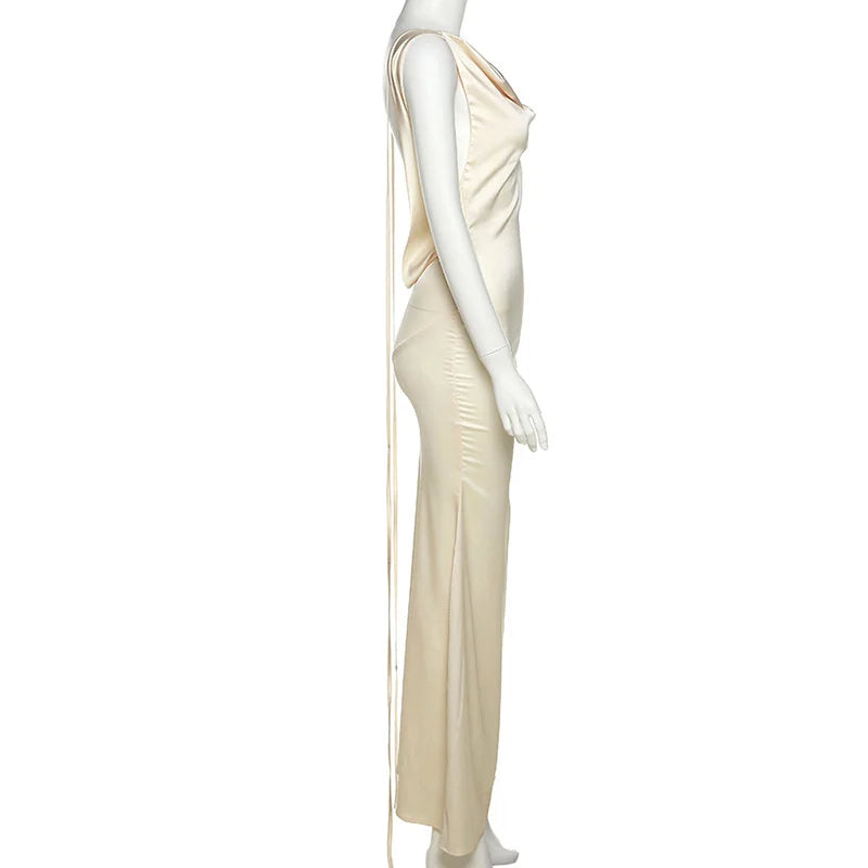 Drune | Elegantes Kleid mit Wasserfallausschnitt im Meerjungfrauenstil