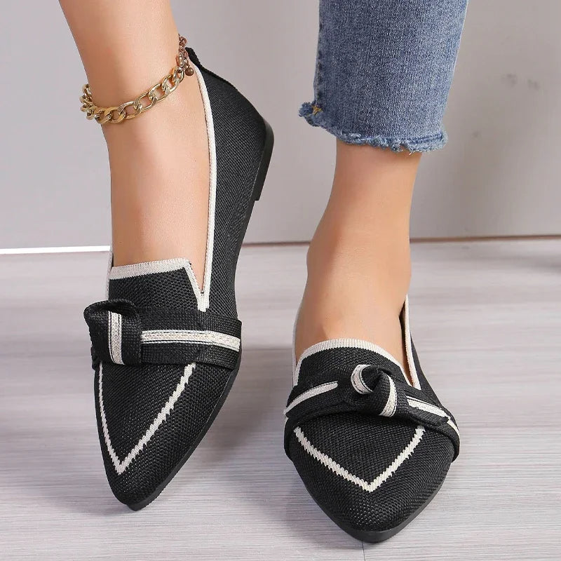 Drune | Schicke Flache Schuhe mit Spitze und Schleifendetail
