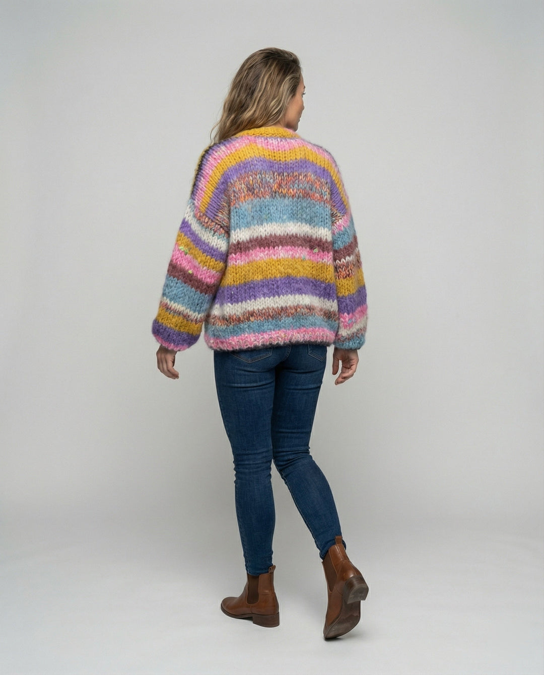 Drune | Bunte Patchwork Strickjacke Für Damen