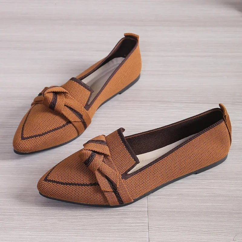Drune | Schicke Flache Schuhe mit Spitze und Schleifendetail