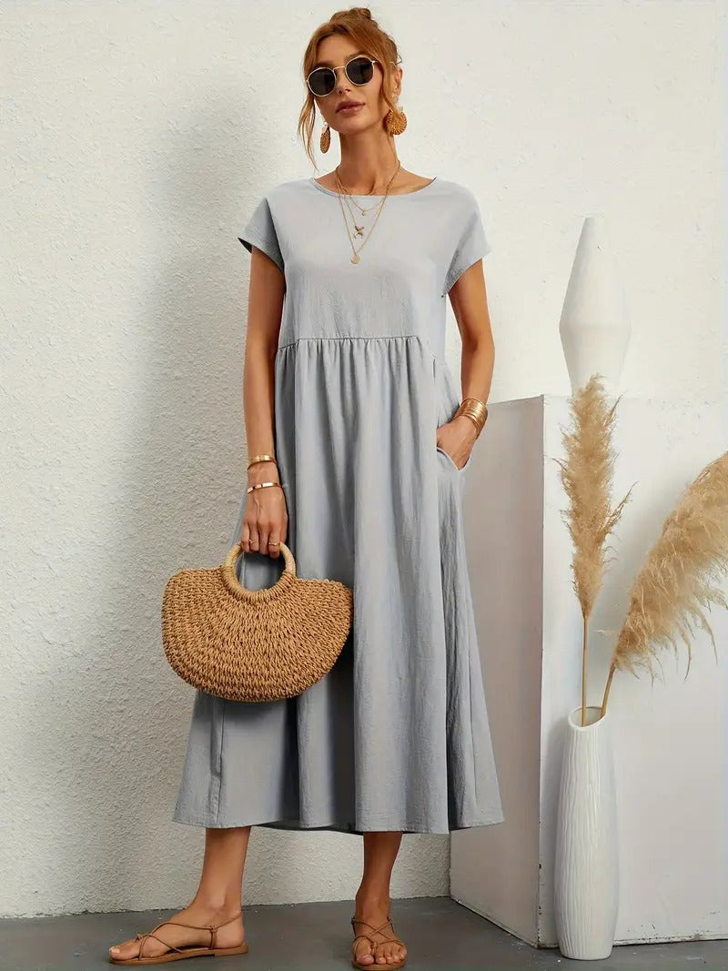 Drune | Raffinierte Leinen Sommerkleid mit Praktischen Taschen