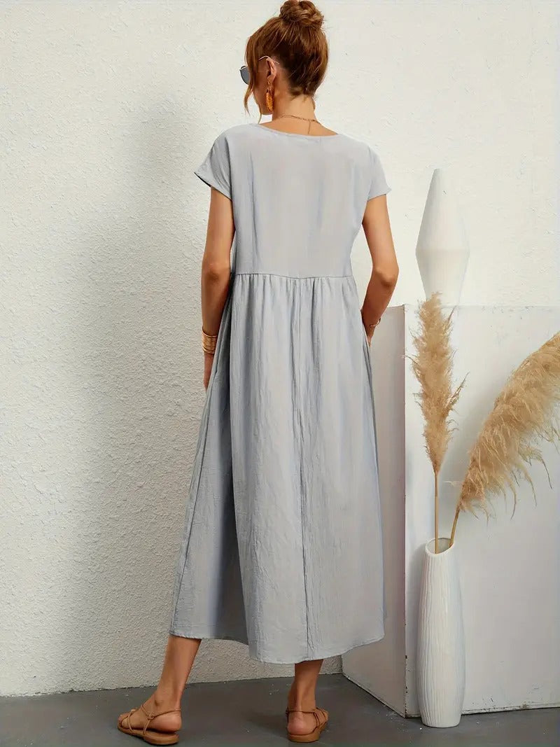 Drune | Raffinierte Leinen Sommerkleid mit Praktischen Taschen
