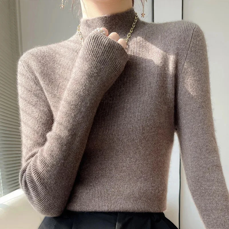 Drune | Pullover Sweater - Slim Fit - Wollmischung Strick - Rollkragen - Rippbündchen