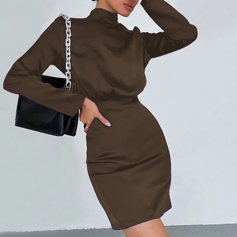 Drune | Elegantes Rollkragenkleid mit Raffung