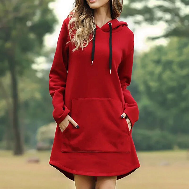 Drune | Gemütliches Langes Sweatshirt-Kleid mit Kapuze