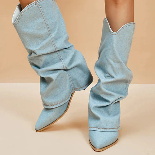 Drune | Denim Cowboystiefel Lässig