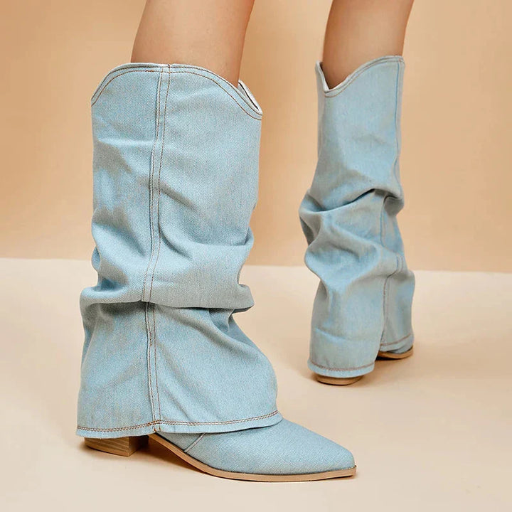 Drune | Denim Cowboystiefel Lässig
