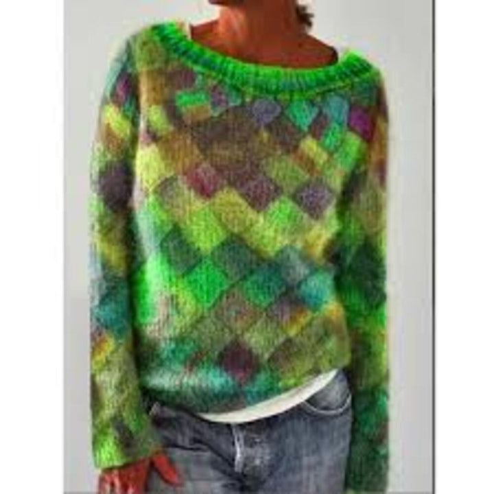 Drune | Stilvoller, Lockerer Pullover mit Diamantmuster