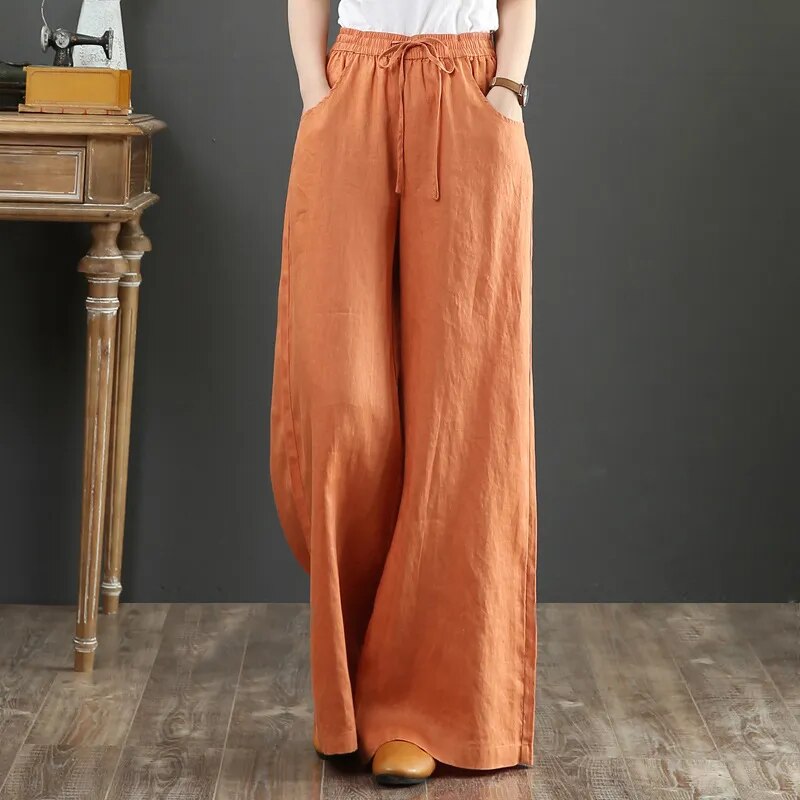 Drune | Vielseitige Leinenhose für Damen in großen Größen