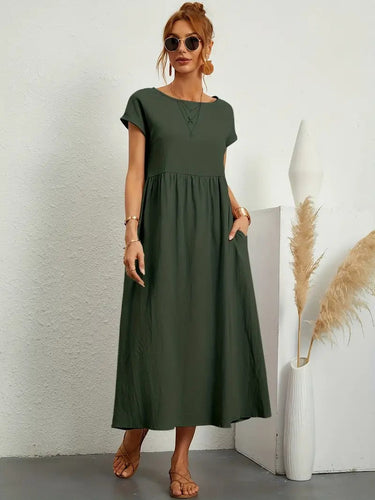 Drune | Raffinierte Leinen Sommerkleid mit Praktischen Taschen
