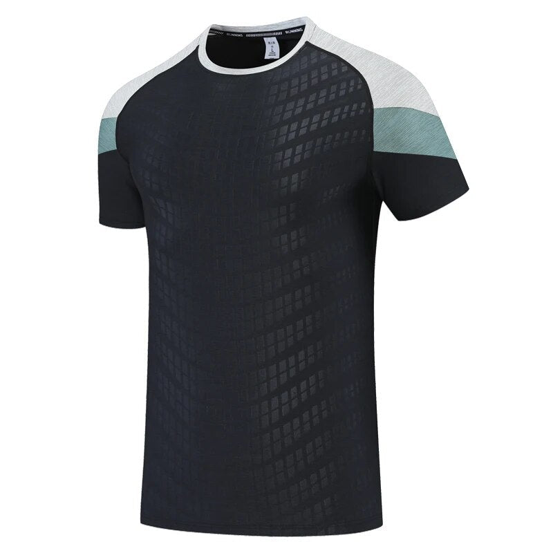 Drune | Bequemes Herren Sportshirt Mit Patchwork Detail