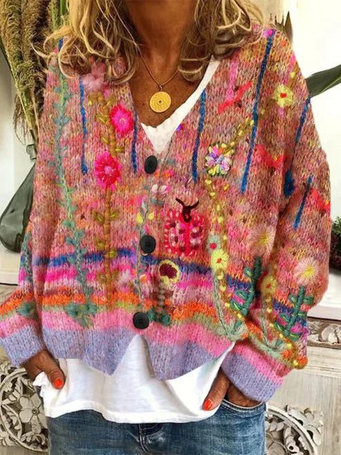Drune | Stilvolle bedruckte Jacke mit Knöpfen