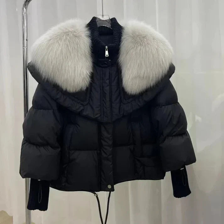 Drune | Warme, Wattierte Fell-Daunenjacke für Damen