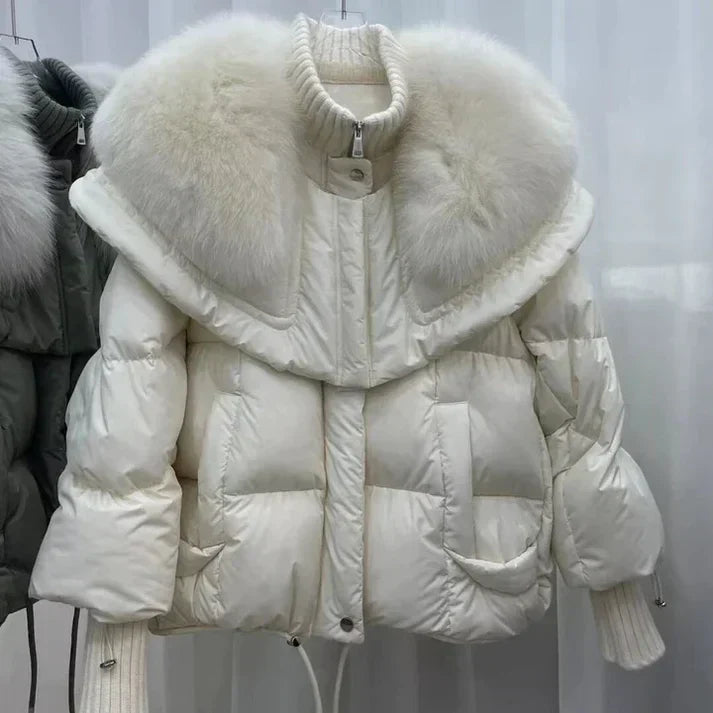 Drune | Warme, Wattierte Fell-Daunenjacke für Damen