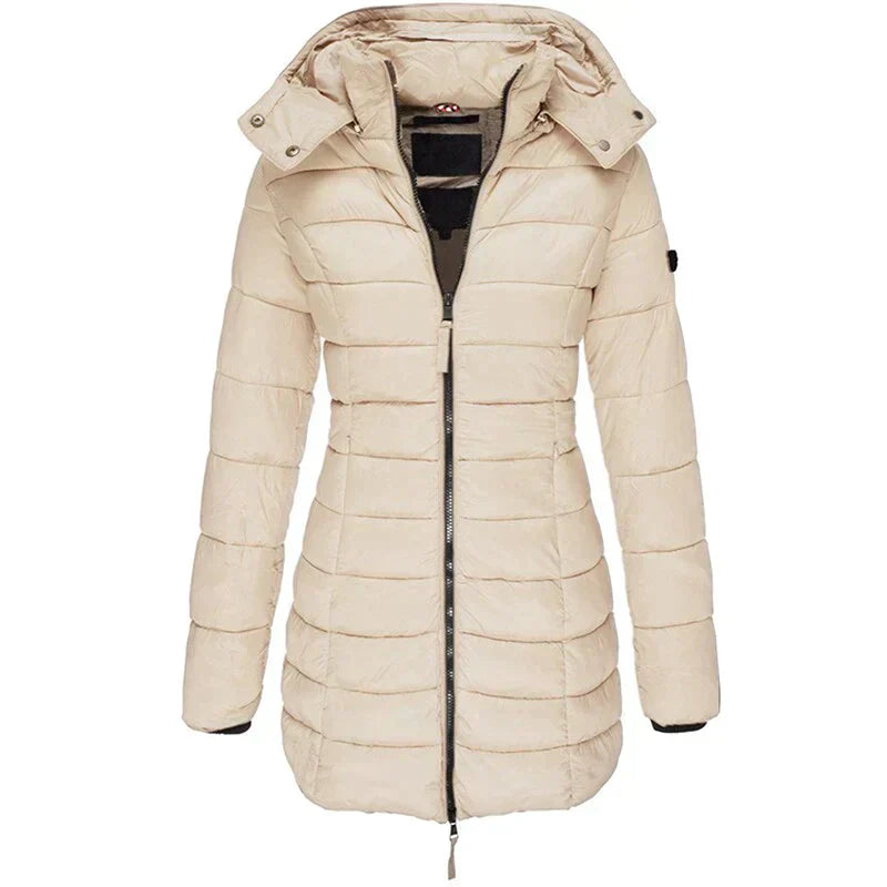 Drune | Lange dünne Jacke mit Kapuze für Frauen
