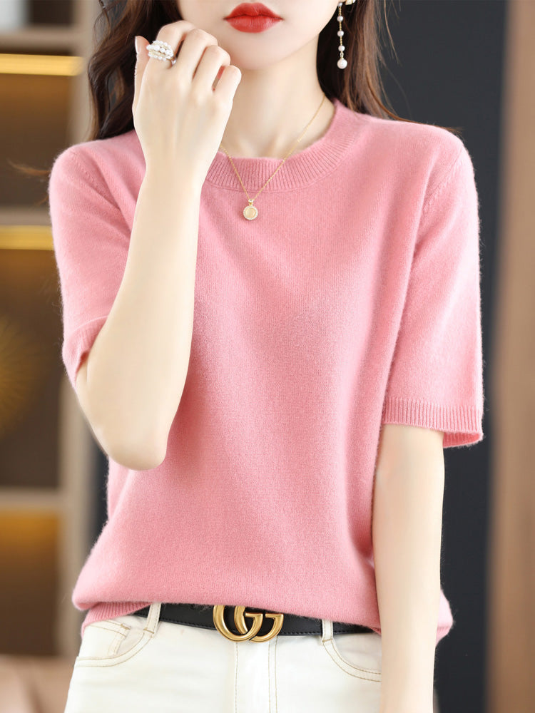 Drune | Soft Cashmere T-Shirt With Round Neck