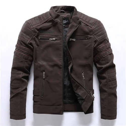 Drune | Motorradjacke Slim Fit Fleece-Futter Steppdetails Reißverschlusstaschen