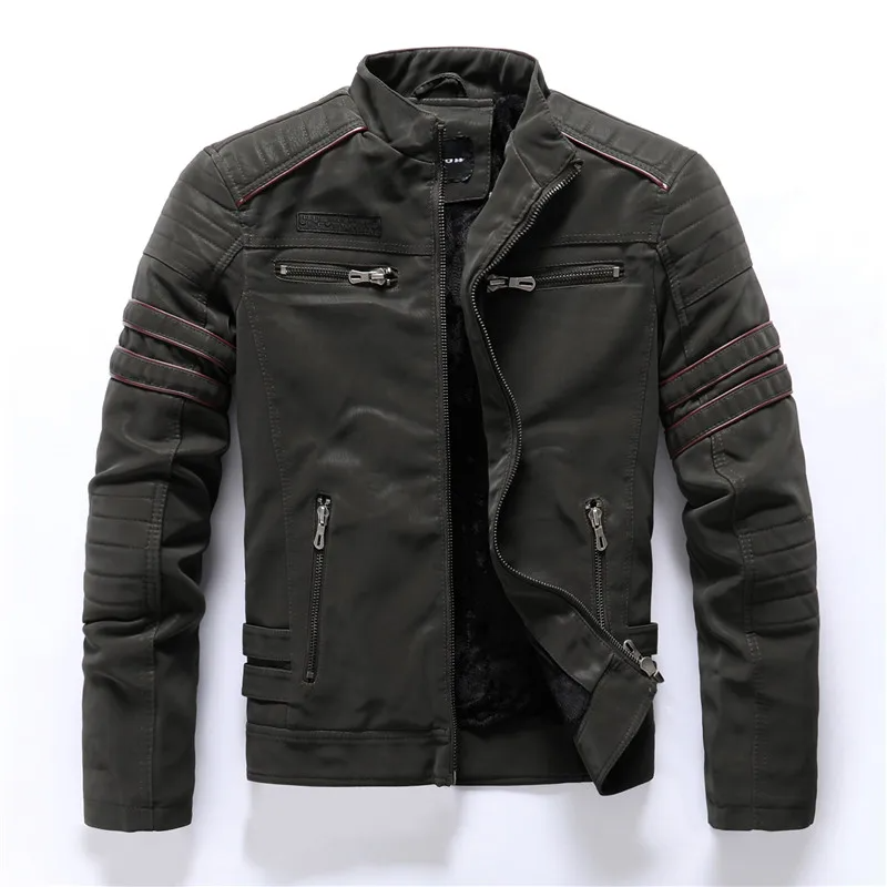 Drune | Motorradjacke Slim Fit Fleece-Futter Steppdetails Reißverschlusstaschen