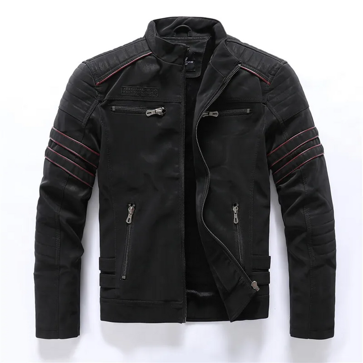 Drune | Motorradjacke Slim Fit Fleece-Futter Steppdetails Reißverschlusstaschen