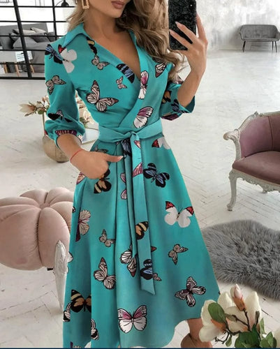 Drune | Elegantes Midi Wickelkleid Perfekt für Formelle Anlässe Emilia