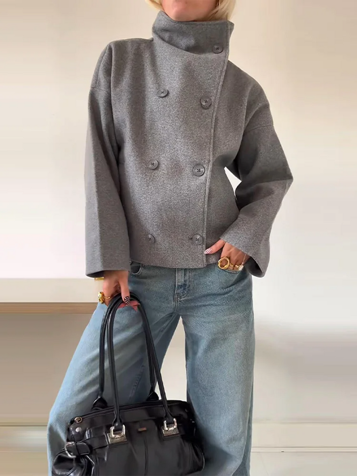 Drune | Wollmischung Jacke mit Hohem Kragen und Knöpfen
