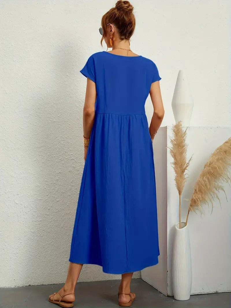 Drune | Raffinierte Leinen Sommerkleid mit Praktischen Taschen
