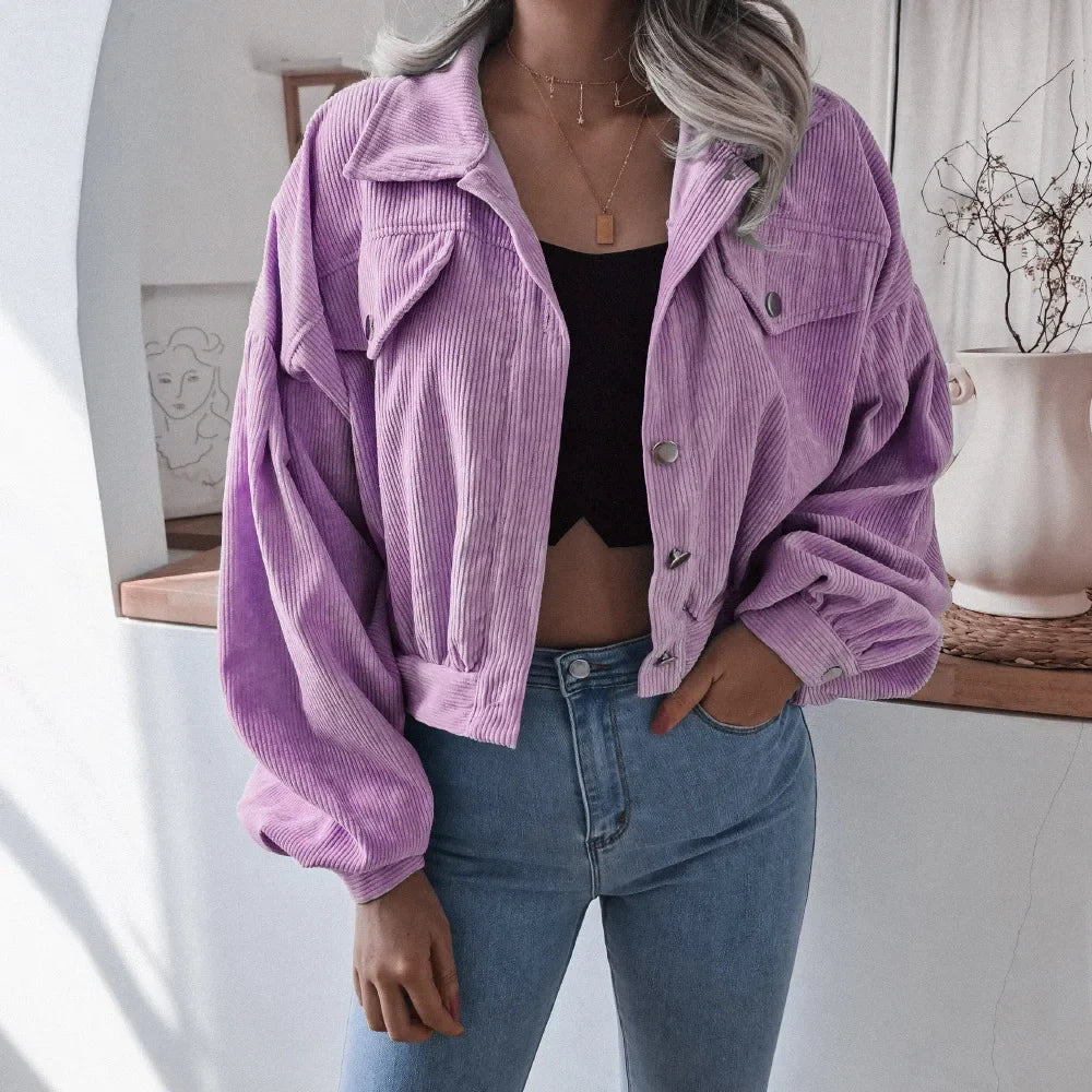 Drune | Stilvolle Cordjacke mit langen Ärmeln